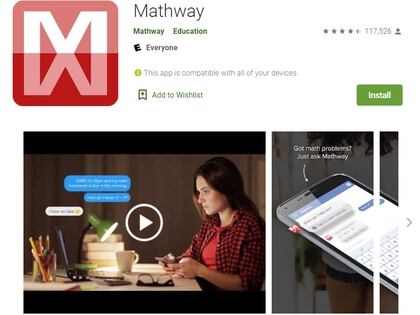 Mathway está disponible para Android.