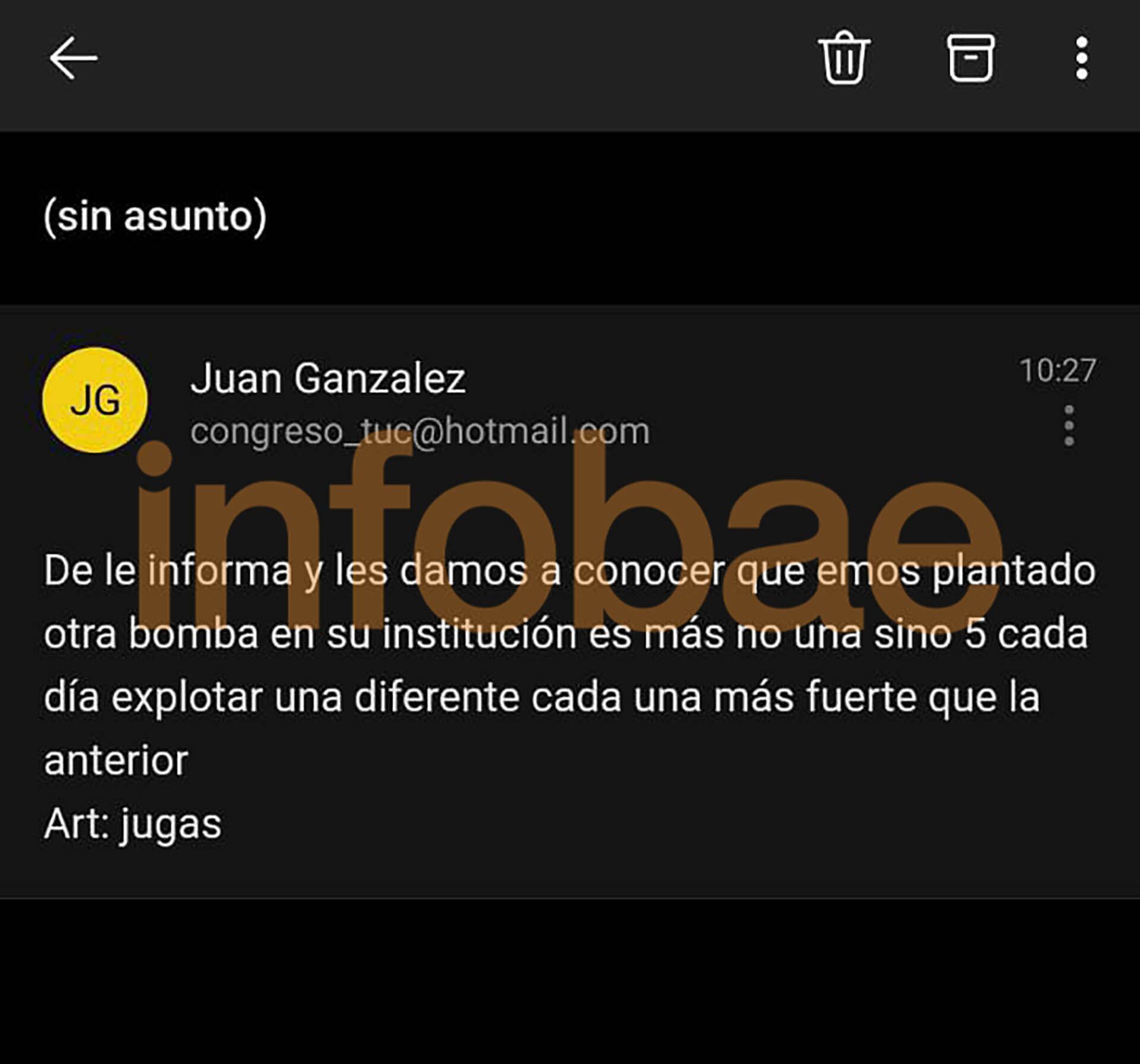 Otro de los mensajes intimidatorios que llegan a las secundarias tucumanas