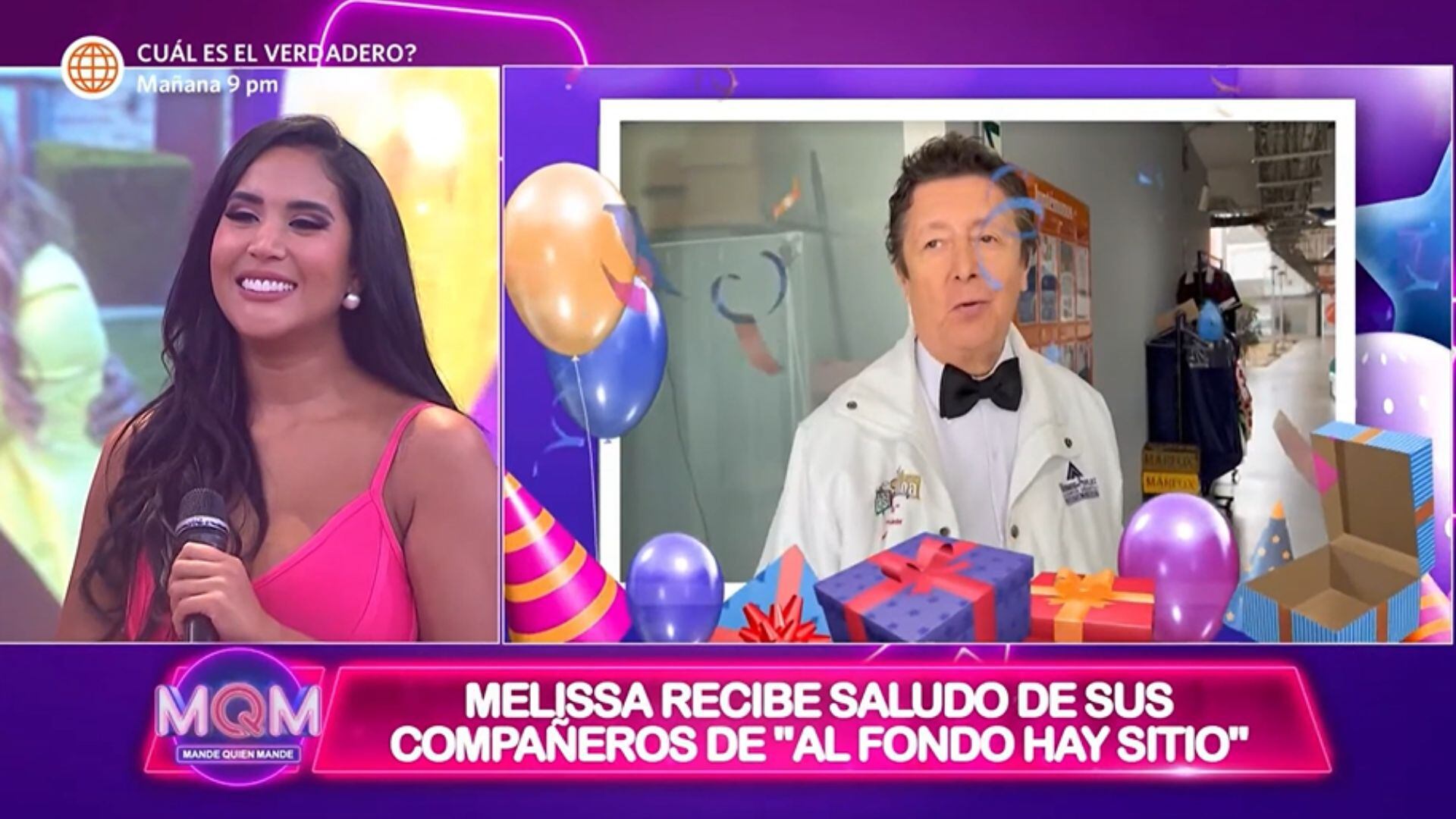 Melissa Paredes ha ricevuto un caloroso saluto da Adolfo Schoemann.  (TV America/Invia Invia)