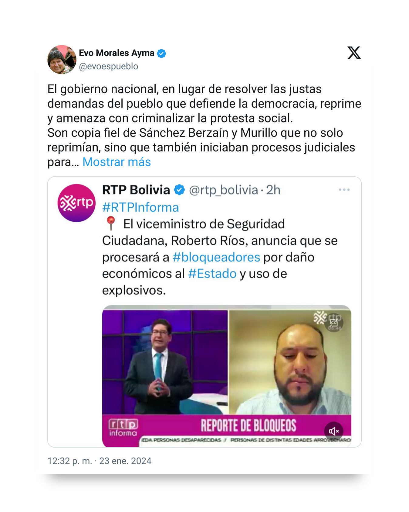Evo Morales tuit