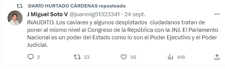 Jefe de Seguridad del Congreso tiene reposteos agraviantes contra periodistas y miembros de la JNJ. (Captura)