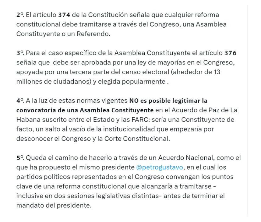 Ernesto Samper y sus comentarios sobre la constituyente