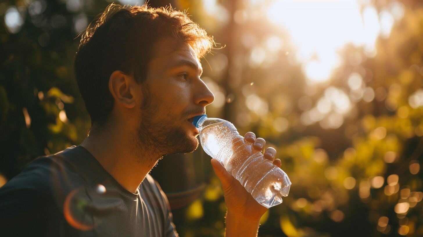 Una persona toma agua de una botella (Imagen Ilustrativa Infobae)