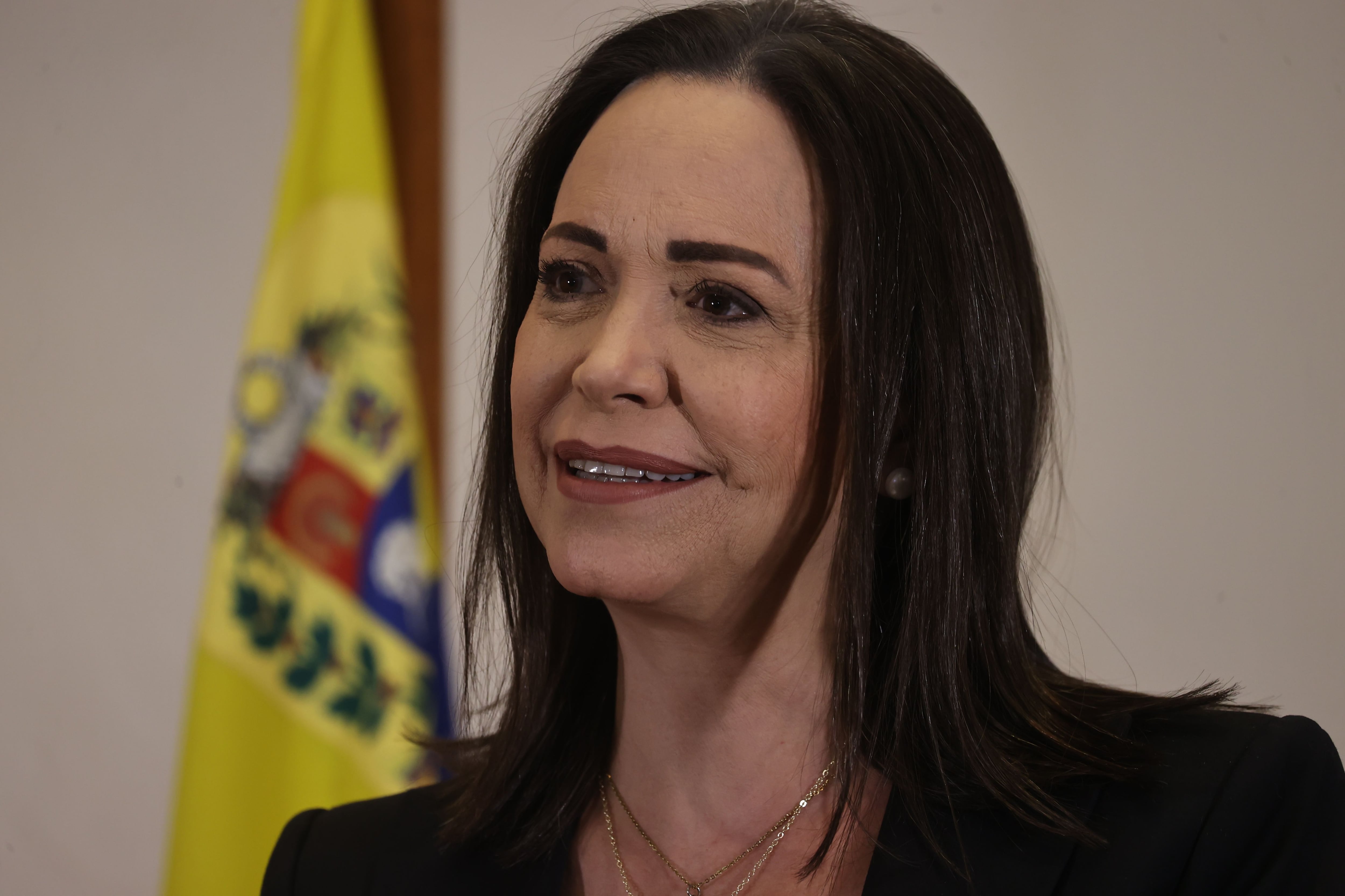 La opositora venezolana María Corina Machado es la gran favorita para las primarias del próximo domingo (EFE/Miguel Gutierrez)