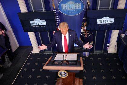 El presidente de los Estados Unidos, Donald Trump, en una conferencia 