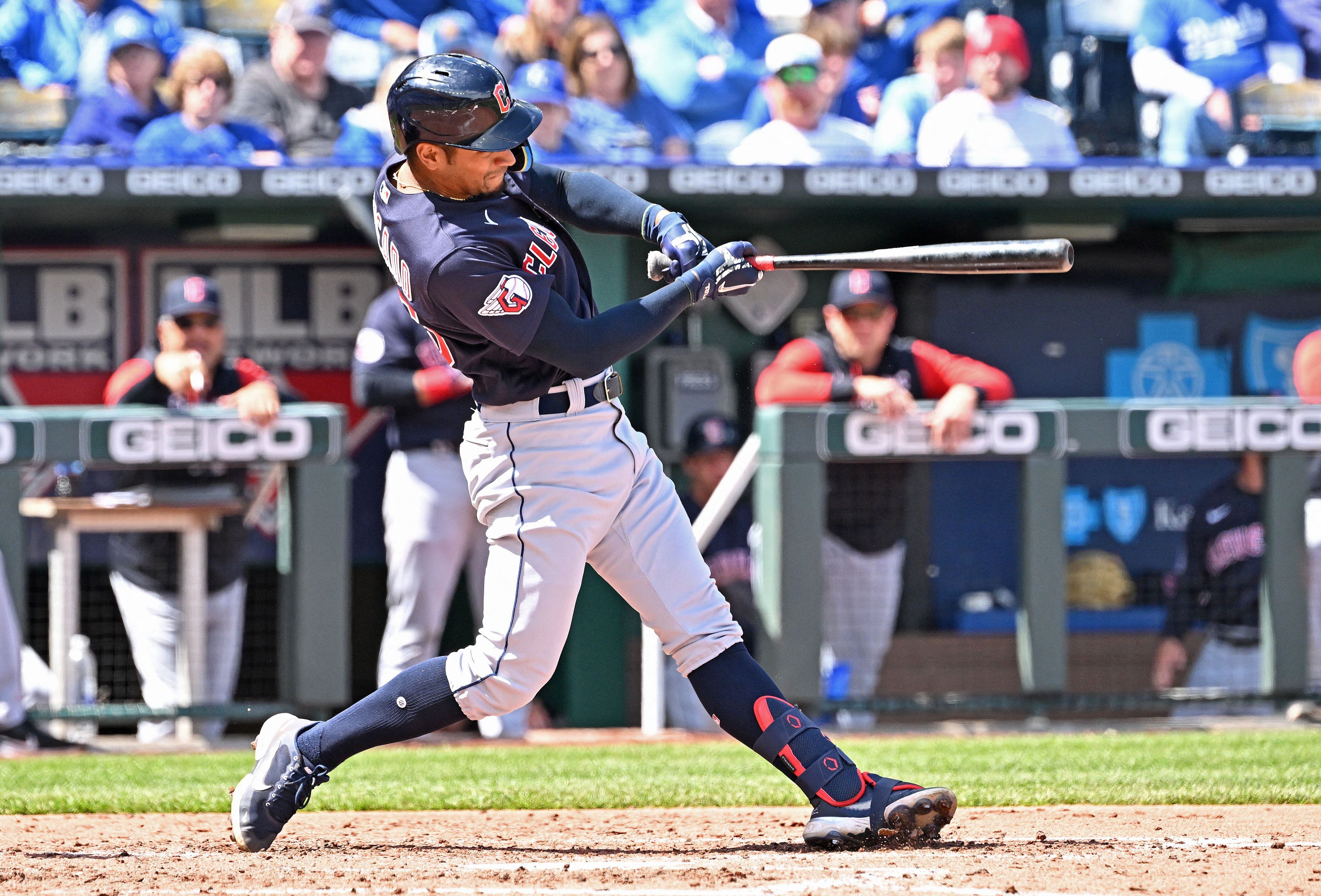 CLEVELAND, OH - APRIL 11: Cleveland Guardians right fielder Oscar