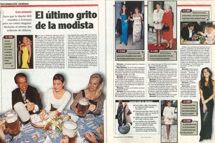 El cortocircuito por los vestidos de Zulemita Menem, en los medios de los ’90 (Revista Noticias – Gentileza Archivo Tea y Deportea)