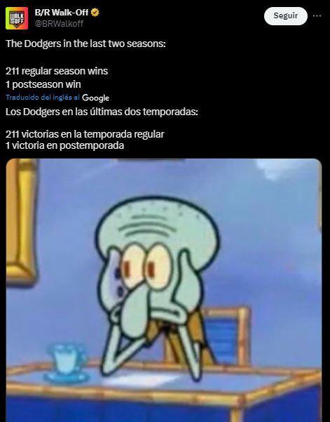 Los memes que dejó la eliminación de los Dodgers en playoffs de MLB -  Infobae