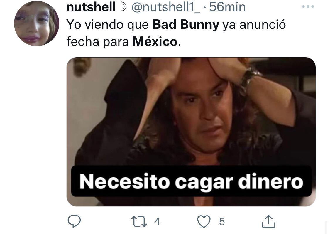 Los mejores memes de la gira de Bad Bunny en México 2022