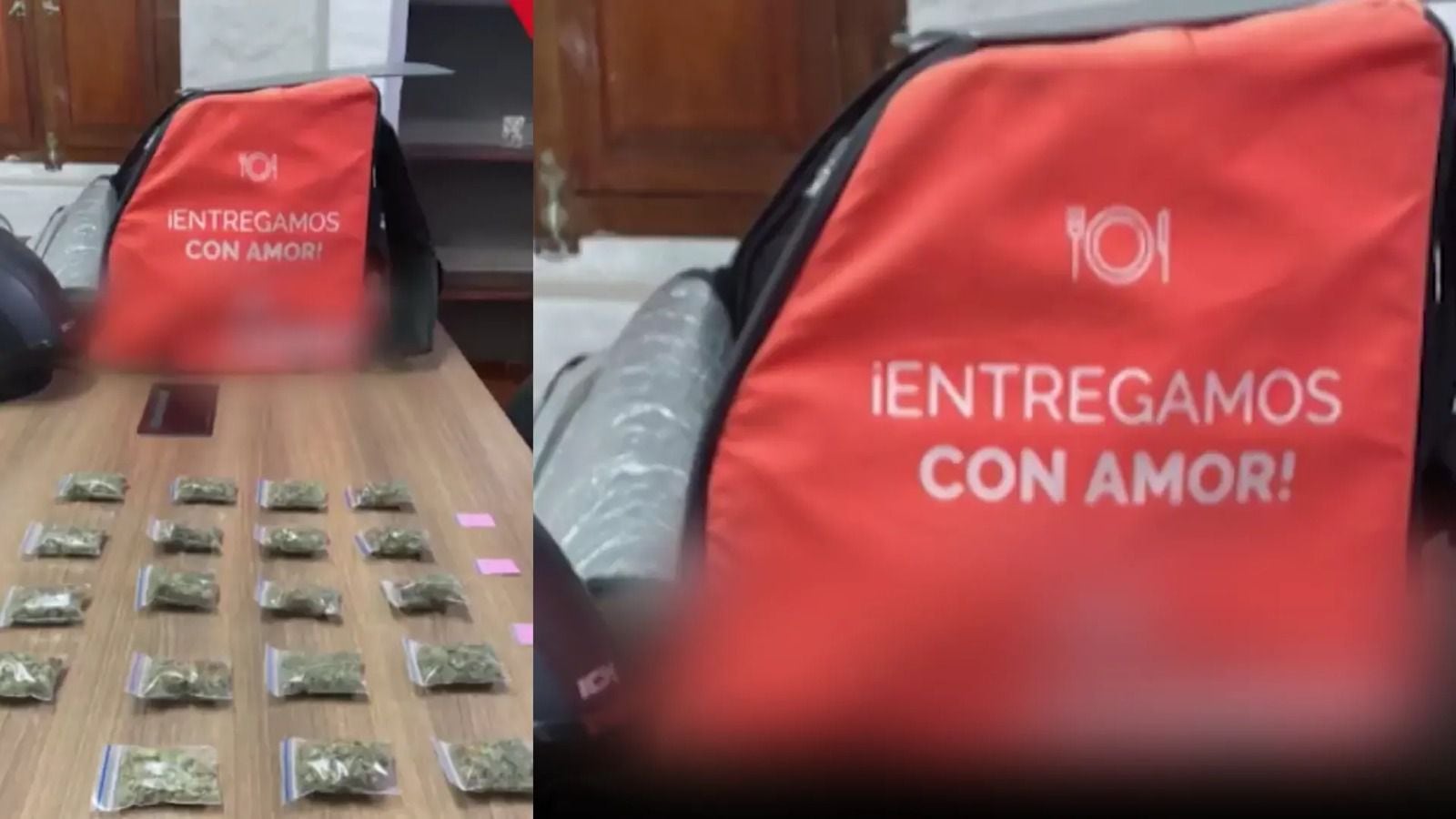 En Chía, la policía captura a un hombre que usaba el disfraz de repartidor para distribuir drogas - crédito redes sociales