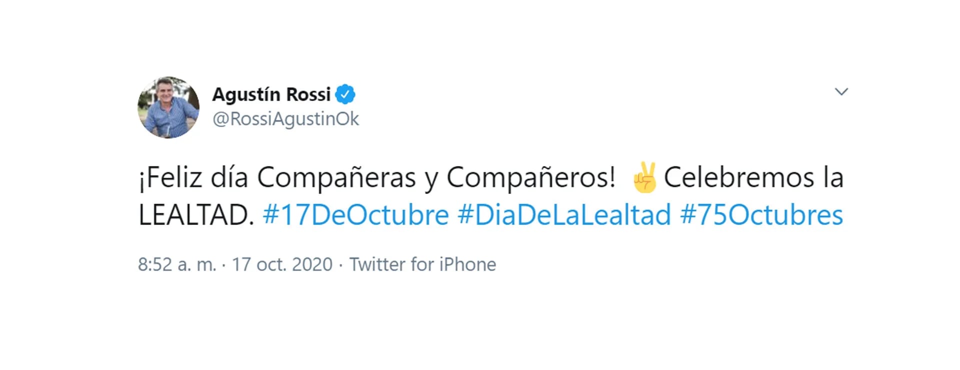 Mensaje del ministro de Defensa, Agustín Rossi