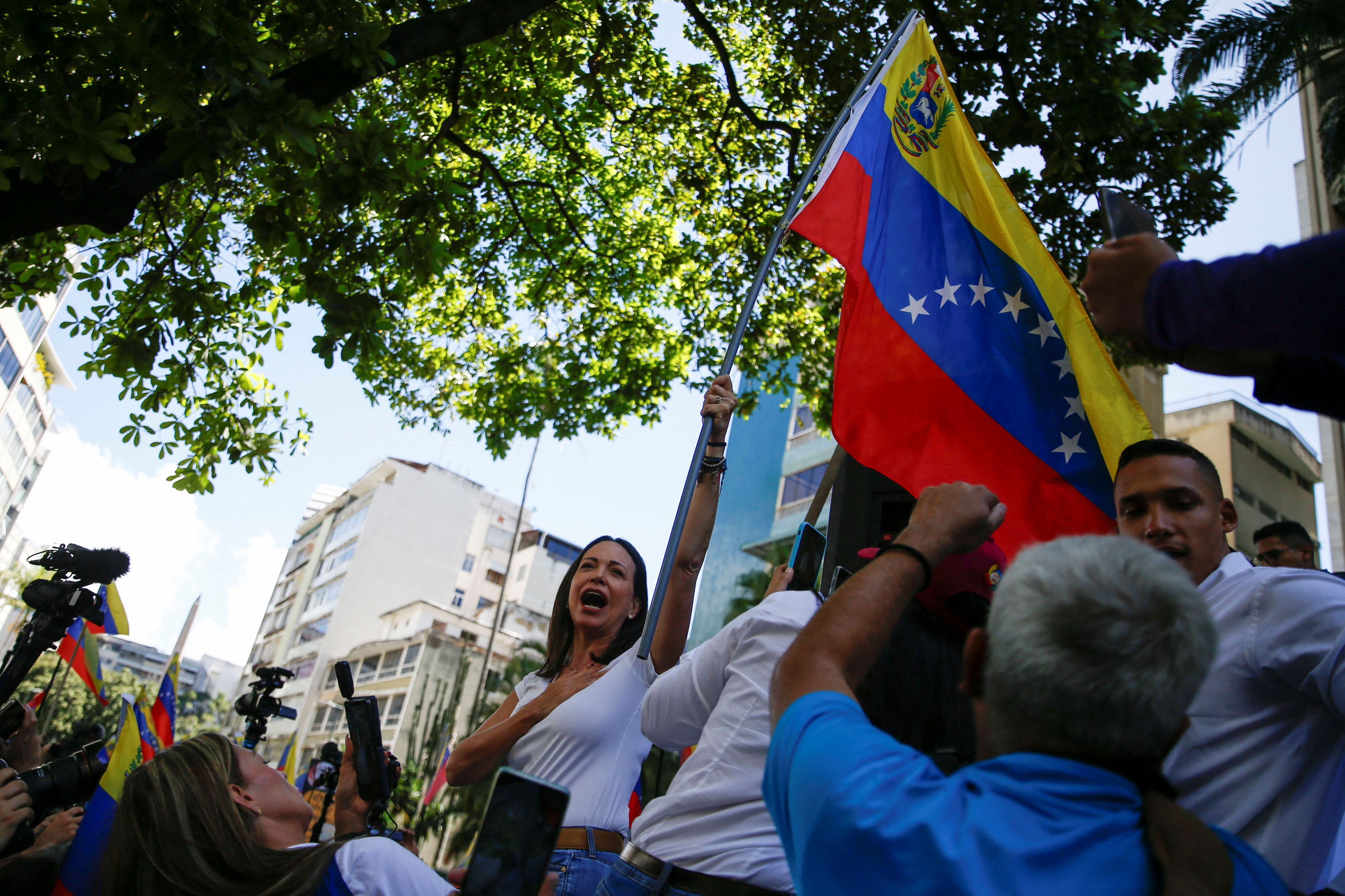 Maria Corina Machado es una de las principales opositoras de Nicolás Maduro - crédito Leonardo Fernandez Viloria/Reuters