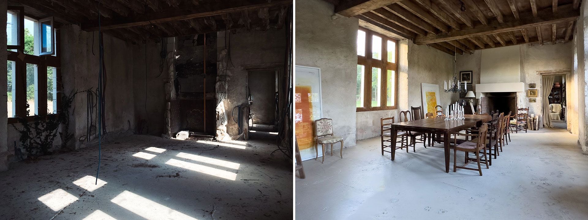 Fotos del antes y el después de la remodelación del comedor diario