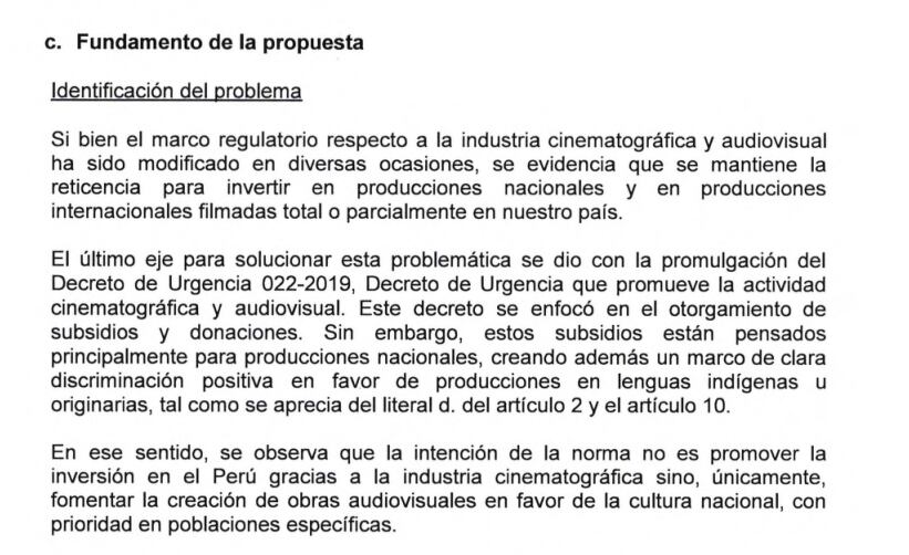 Extracto del proyecto de ley de Adriana Tudela. (Congreso)