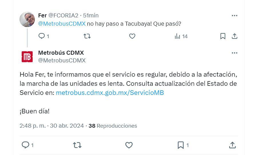 Metrobús CDMX 30 abril