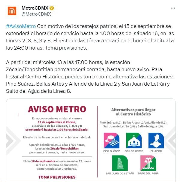 El Metro informó que ampliará su horario en cinco líneas. | Captura de pantalla