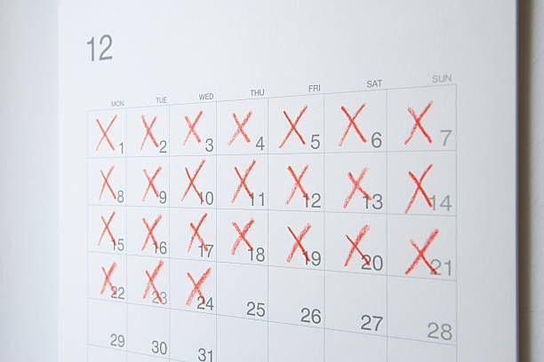 Calendario con los días de la semana. (Getty Images)