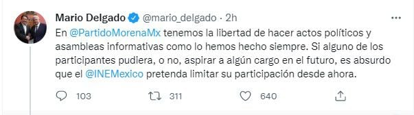 Mario Delgado destacó que es necesario realizar la Reforma Electoral (Foto: Twitter/@mario_delgado)