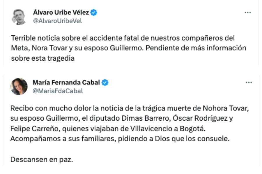 Trinos de políticos por el accidente de la aeronave en Boyacá