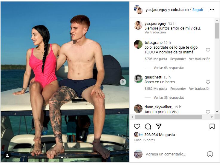 Las románticas fotos del Colo Barco y su novia yazmin jaureguy
