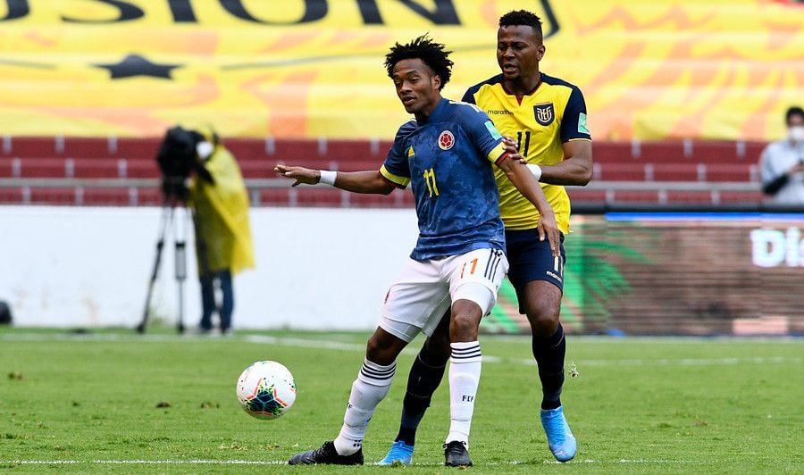 Ecuador and Colombia met at the Liga Deportiva Universitaria stadium in Quito, on the fourth date of the 2022 FIFA World Cup Qualifiers Qatar. (Courtesy FCF)