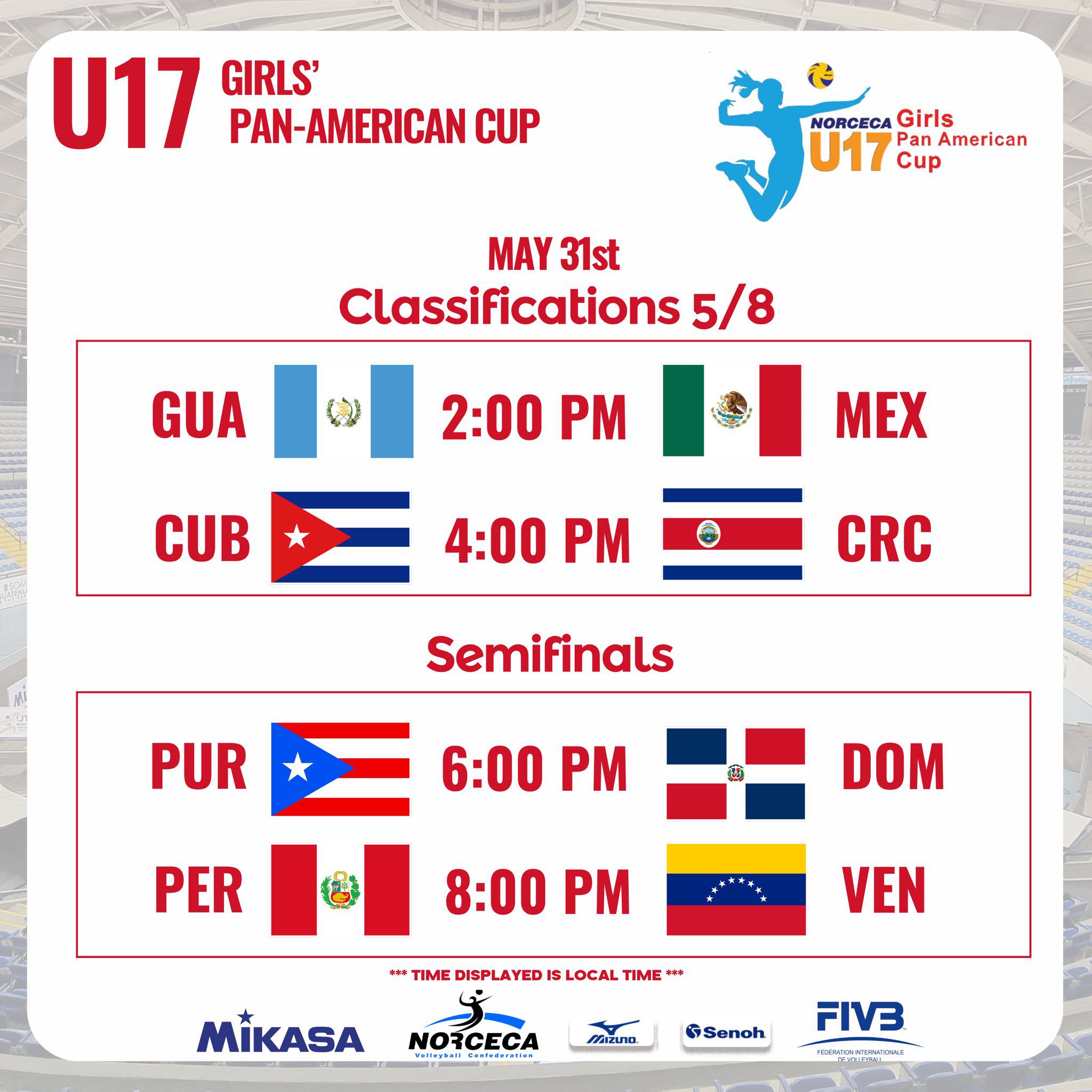 Los partidos por la Copa Panamericana Sub 17 de vóley.