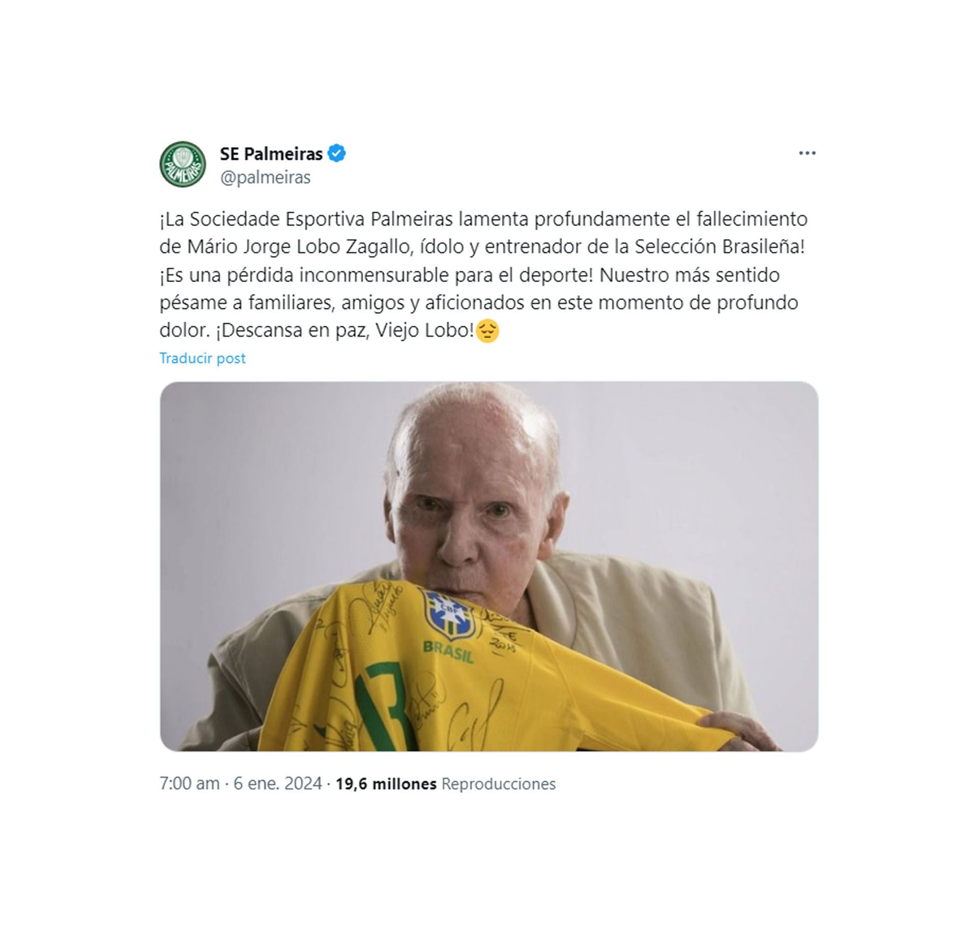 tuits muerte fallecimiento mario lobo zagallo brasil