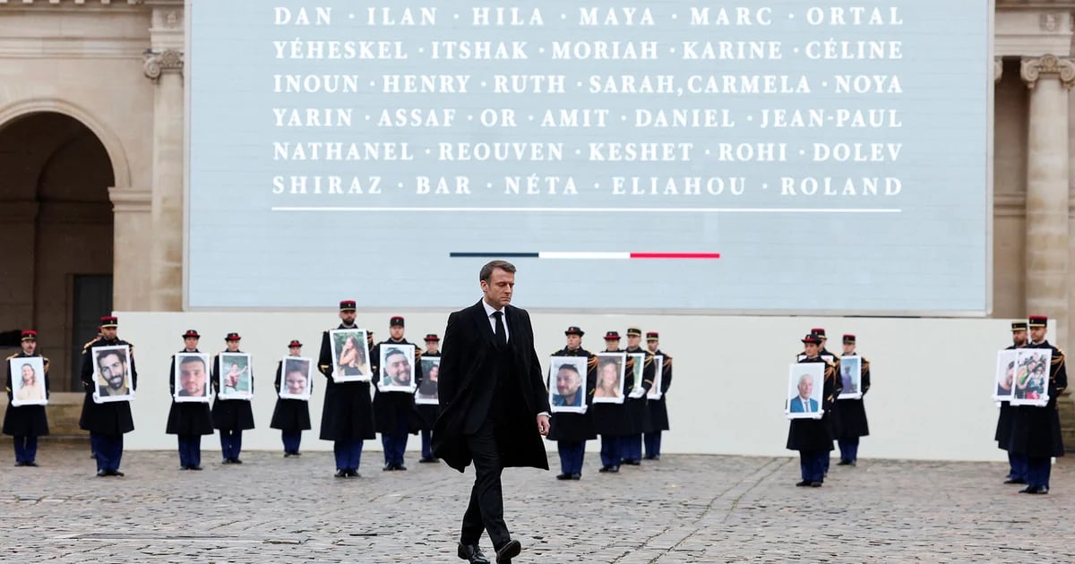 France condemns “the greatest anti-Jewish massacre of our century” as it pays tribute to victims of Hamas attack