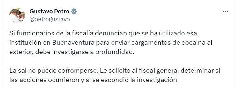 El presidente Gustavo Petro solicitó una investigación profunda sobre lo denunciado por Daniel Coronell - crédito @petrogustavo/X