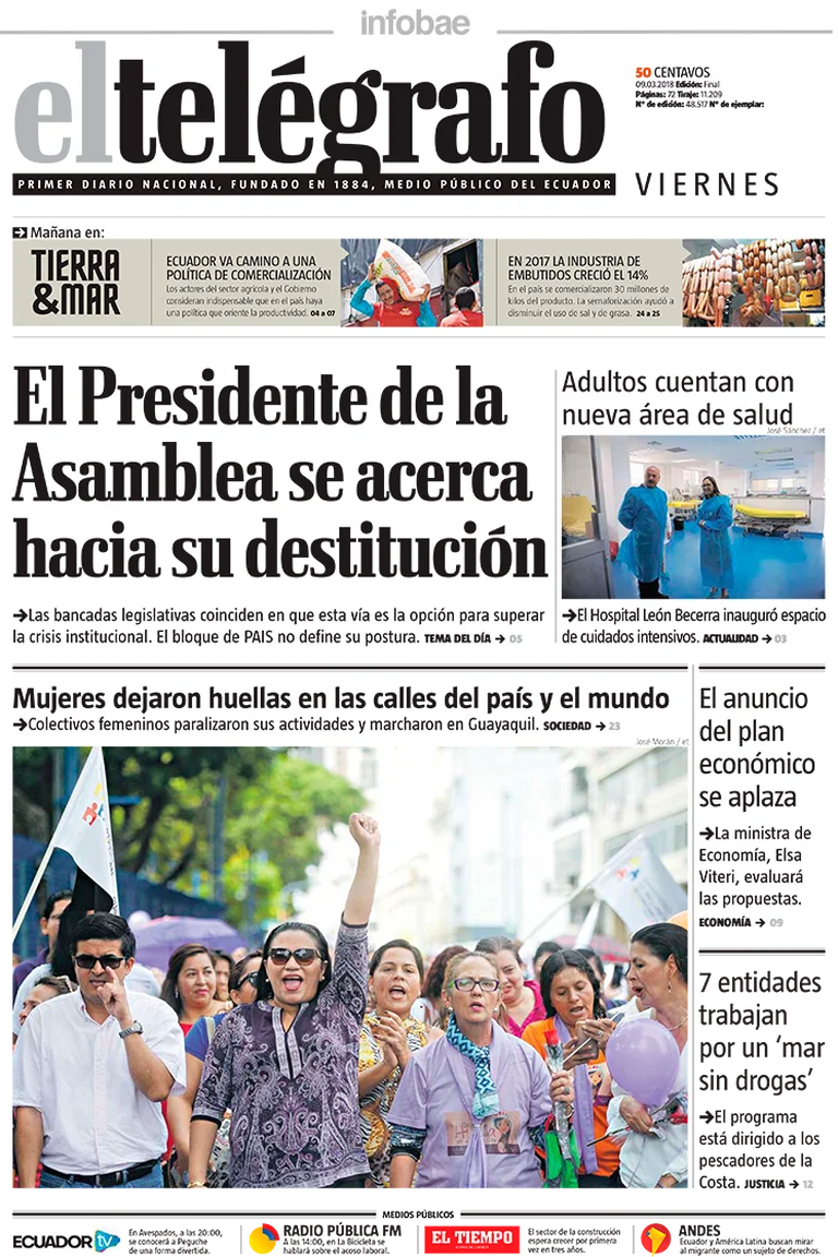 El Telégrafo Ecuador Viernes 09 De Marzo De 2018 Infobae