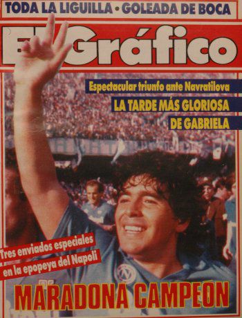 Revista El Grafico. la tapa del Napoli campeón con Maradona en mayo de 1987