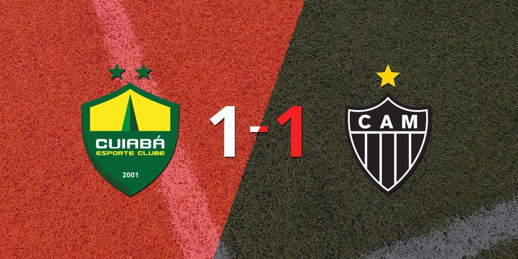 Atlético Mineiro logró sacar el empate a 1 gol en casa de Cuiabá