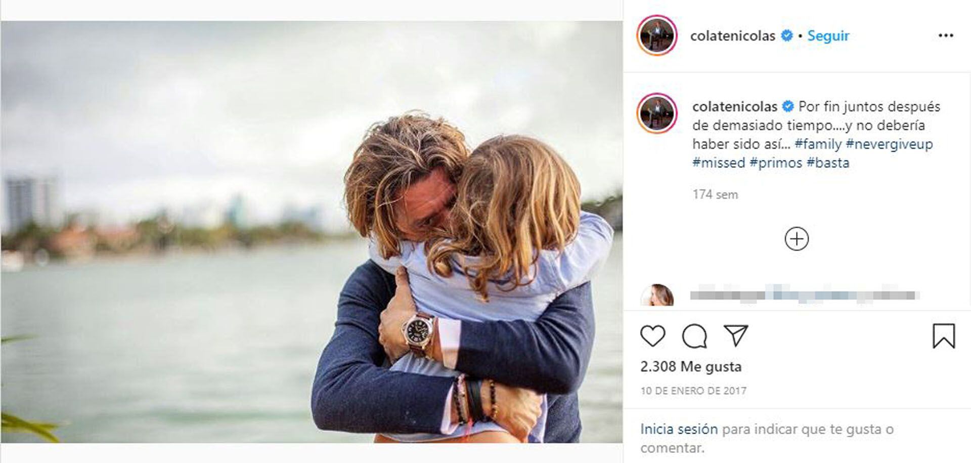 Tras el reencuentro con su hijo, Colate realizó una emotiva publicación (Foto: Instagram)