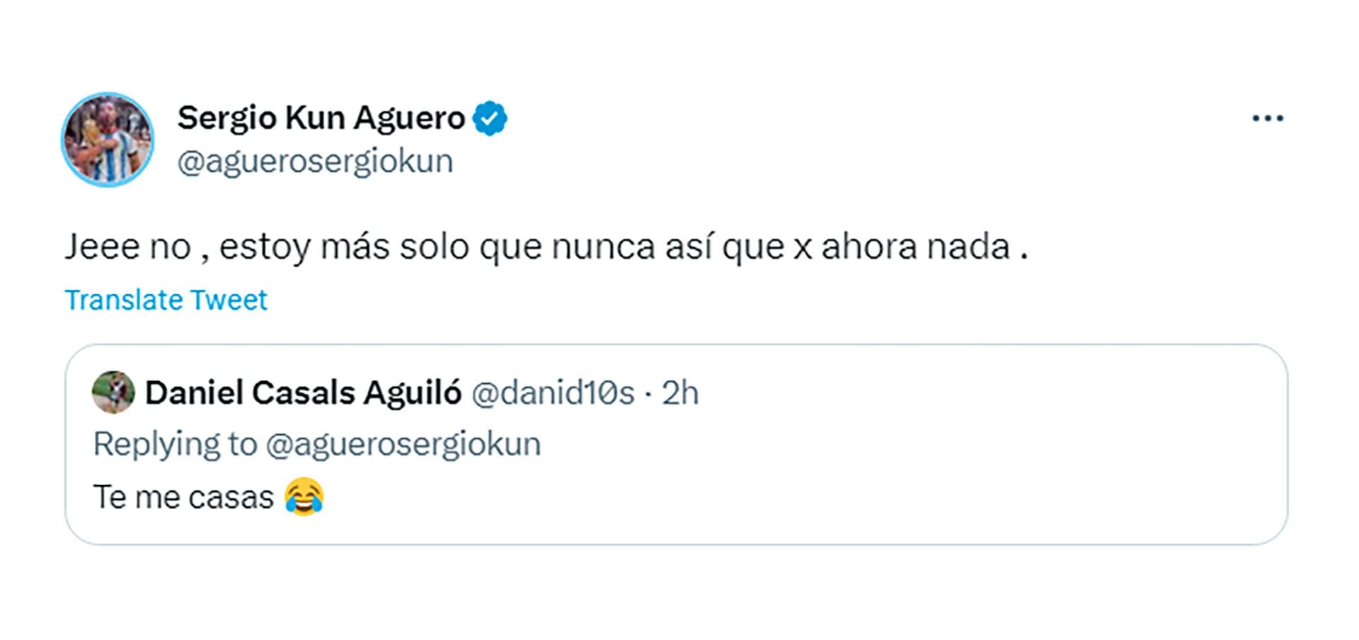 El tweet del Kun Agüero que disparó las versiones de su soltería.