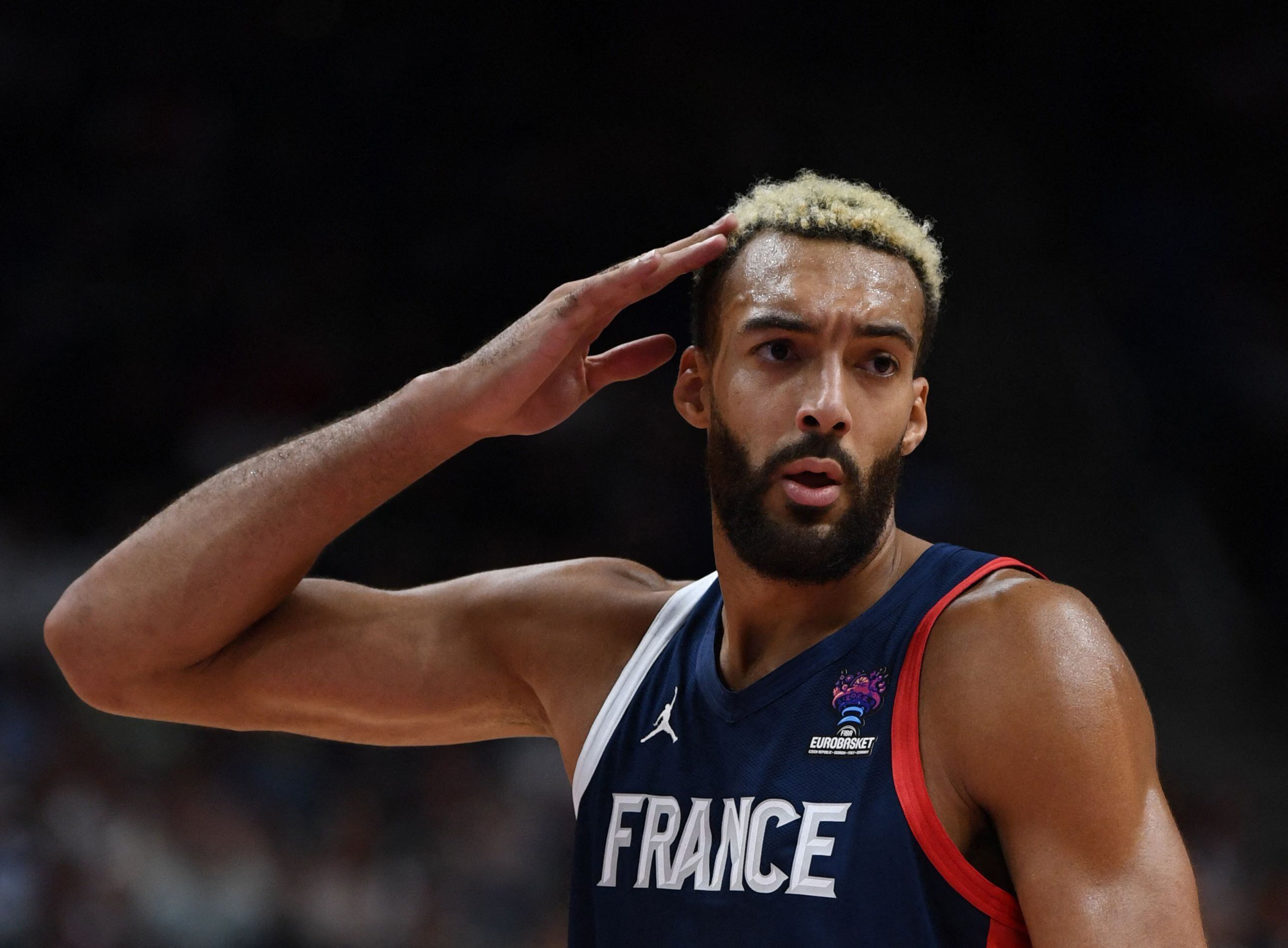 Rudy Gobert, líder de Francia. REUTERS/Annegret Hilse