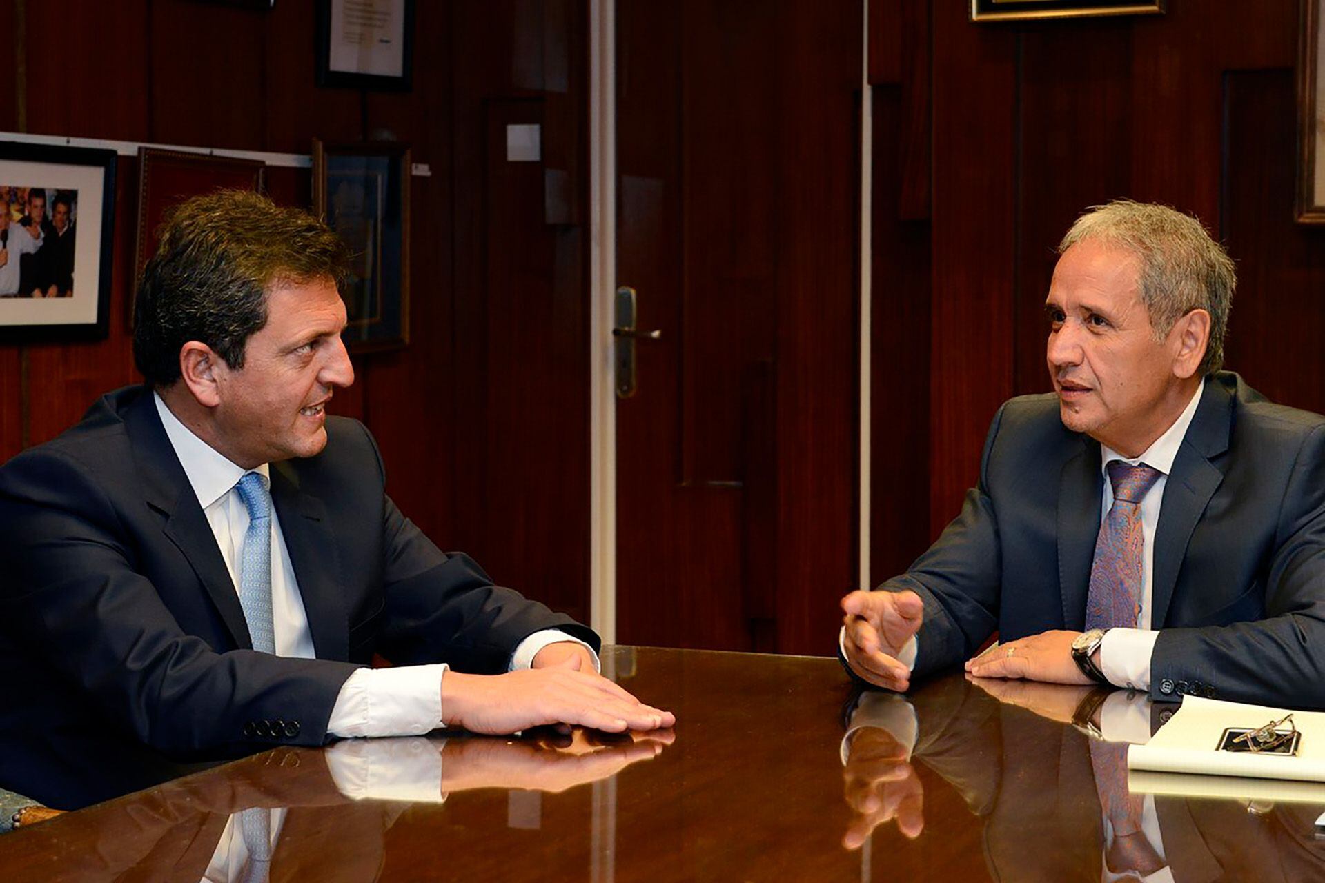 Sergio Massa y Sergio Palazzo, líder de la Asociación Bancaria