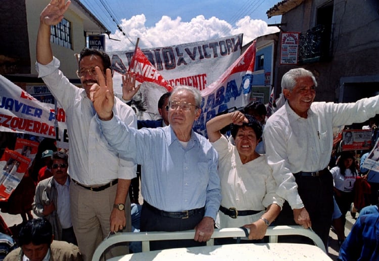 Javier Perez de Cuellar en su candidatura presidencial