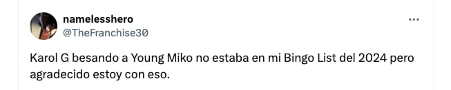 La aparición de Young Miko sorprendió a los usuarios de redes sociales - crédito Redes sociales/X