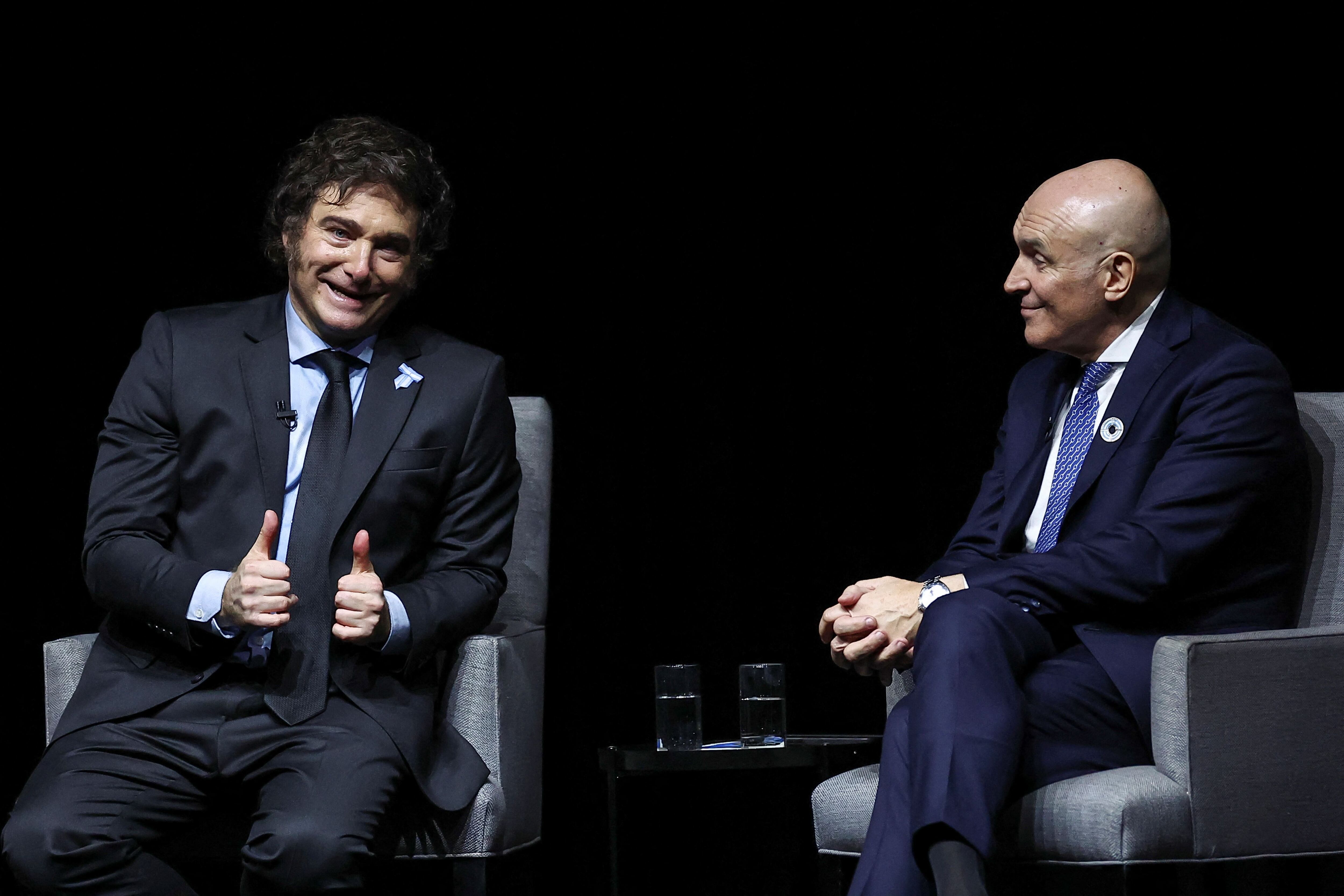 El presidente Javier Milei junto al diputado nacional, José Luis Espert. (REUTERS/Agustin Marcarian)