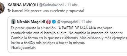 Karina Iavicoli apoyó a Nicolás Magaldi