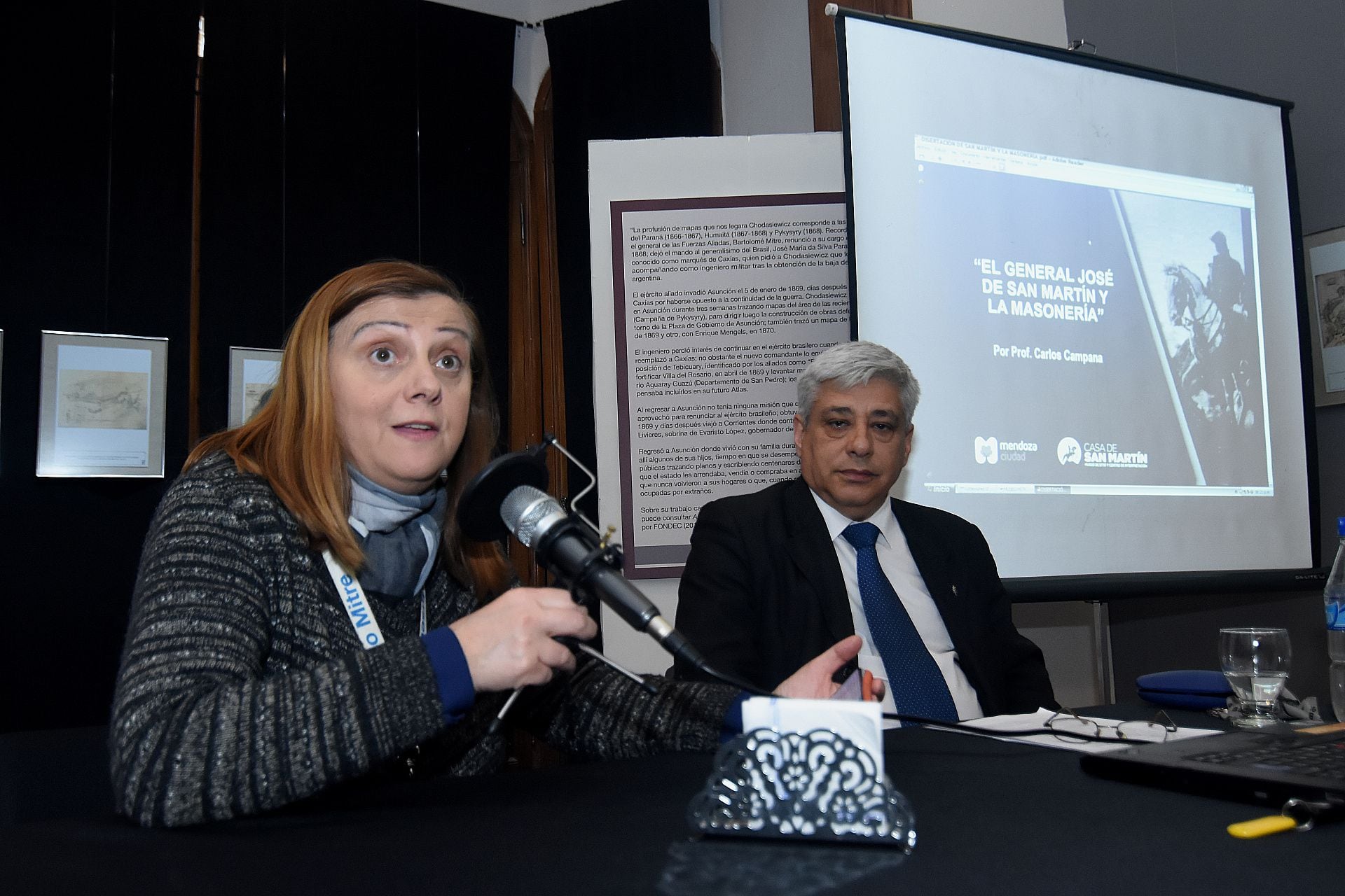 La charla fue presentaada por la Lic. Gabriela Mirande Lamedica, directora del Museo Mitre
