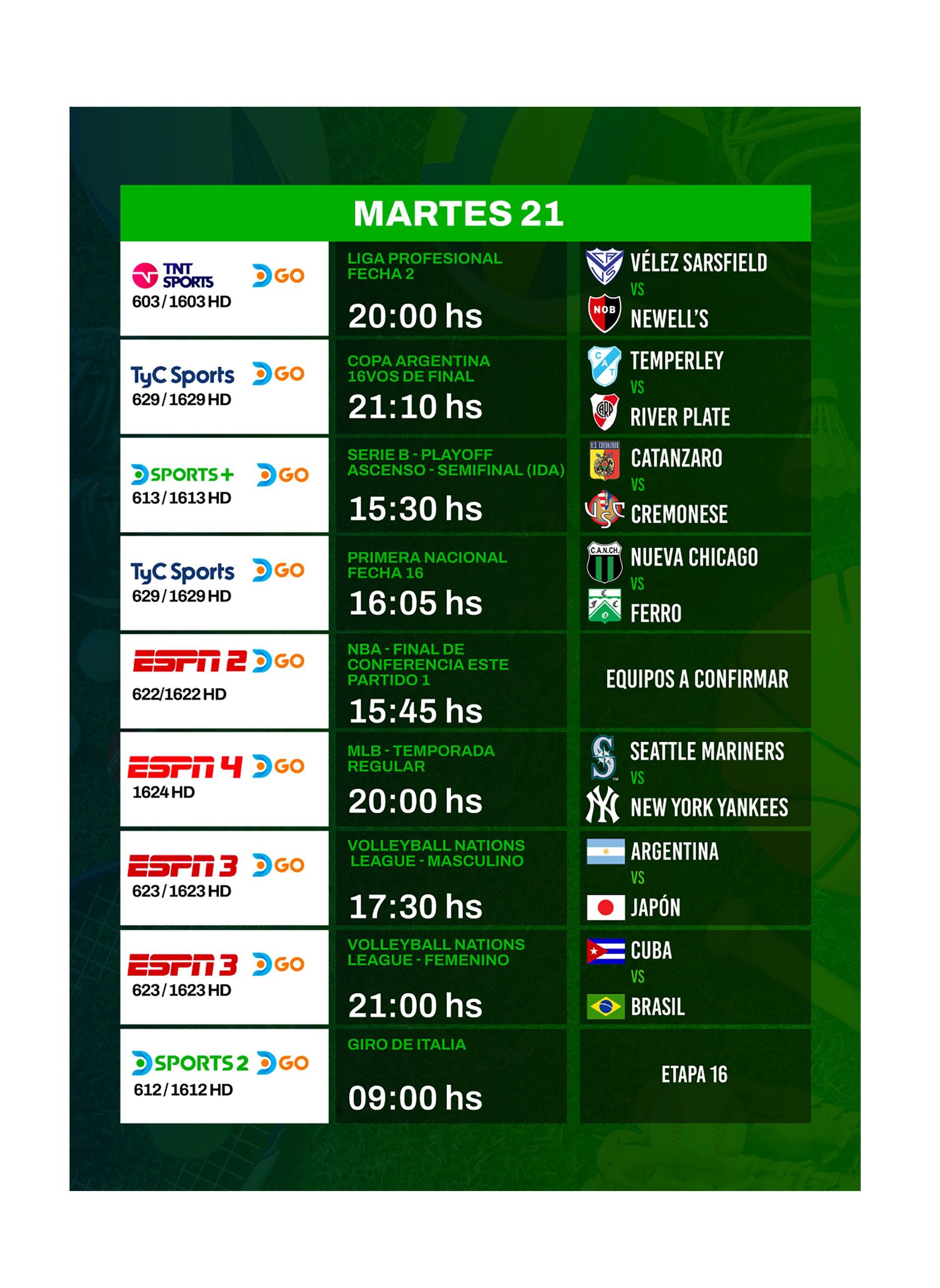 Agenda deportiva