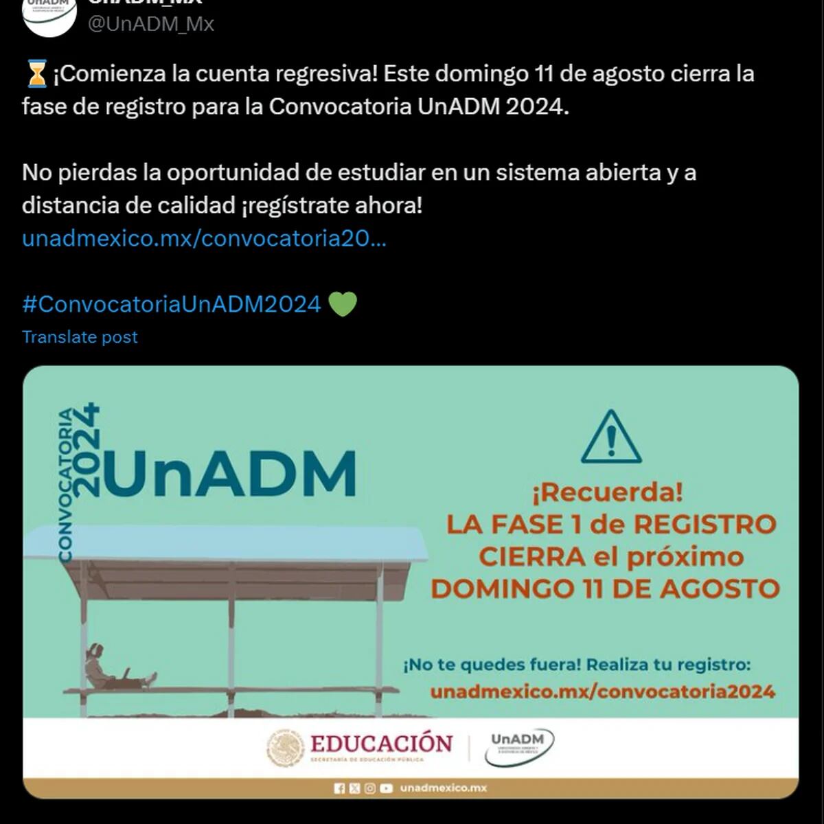 Este es el último día para registrarte a la Universidad Abierta y a