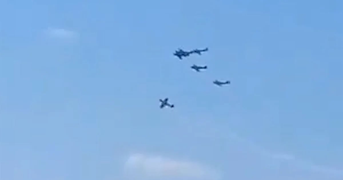 The moment two small planes collided during an air show in Portugal