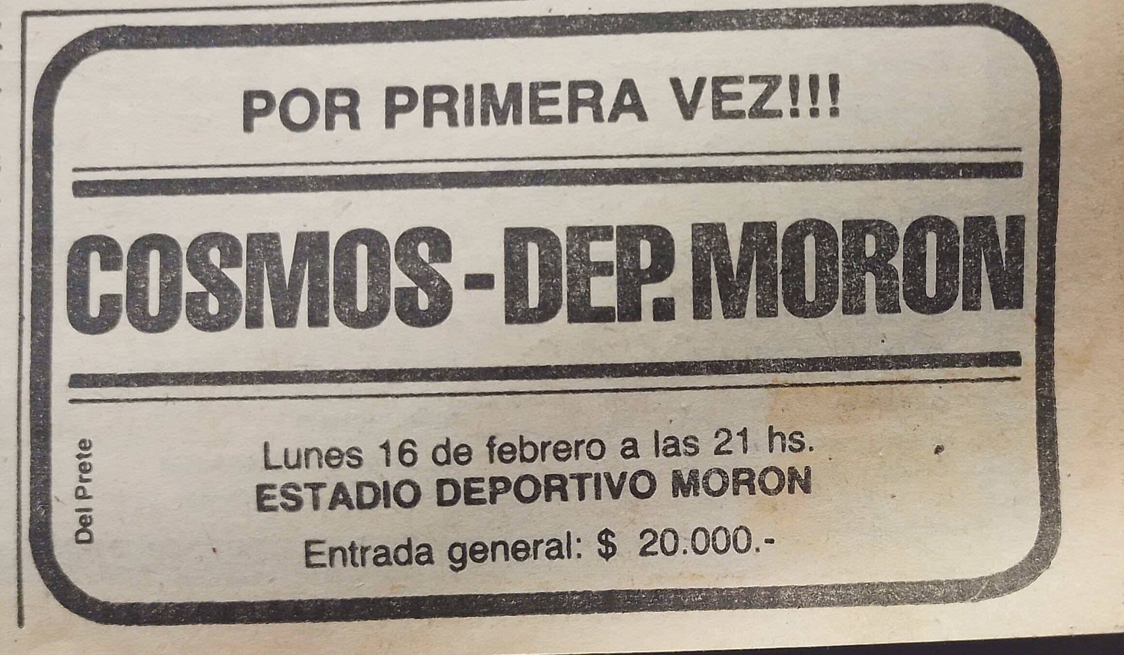 Amistoso Morón vs Cosmos