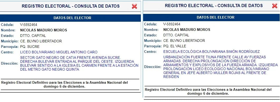 El cambio repentino en el registro electoral para Nicolás Maduro