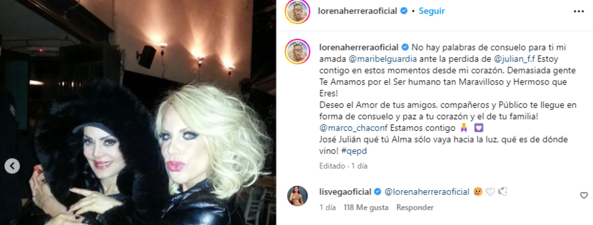 Lorena Herrera recibió fuertes críticas en redes sociales por foto con  Maribel Guardia - Infobae