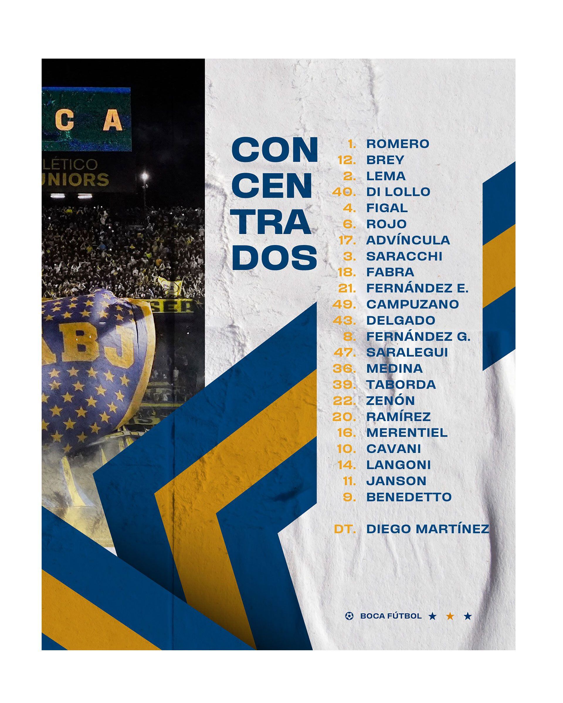 Convocados Boca vs. Godoy Cruz