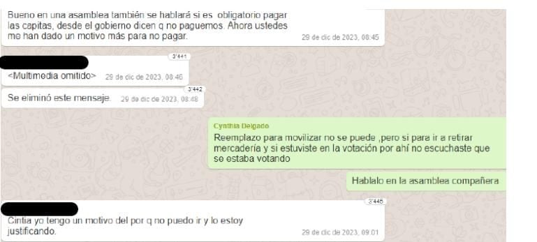 chats extorsion piqueteros beneficiarios sociales