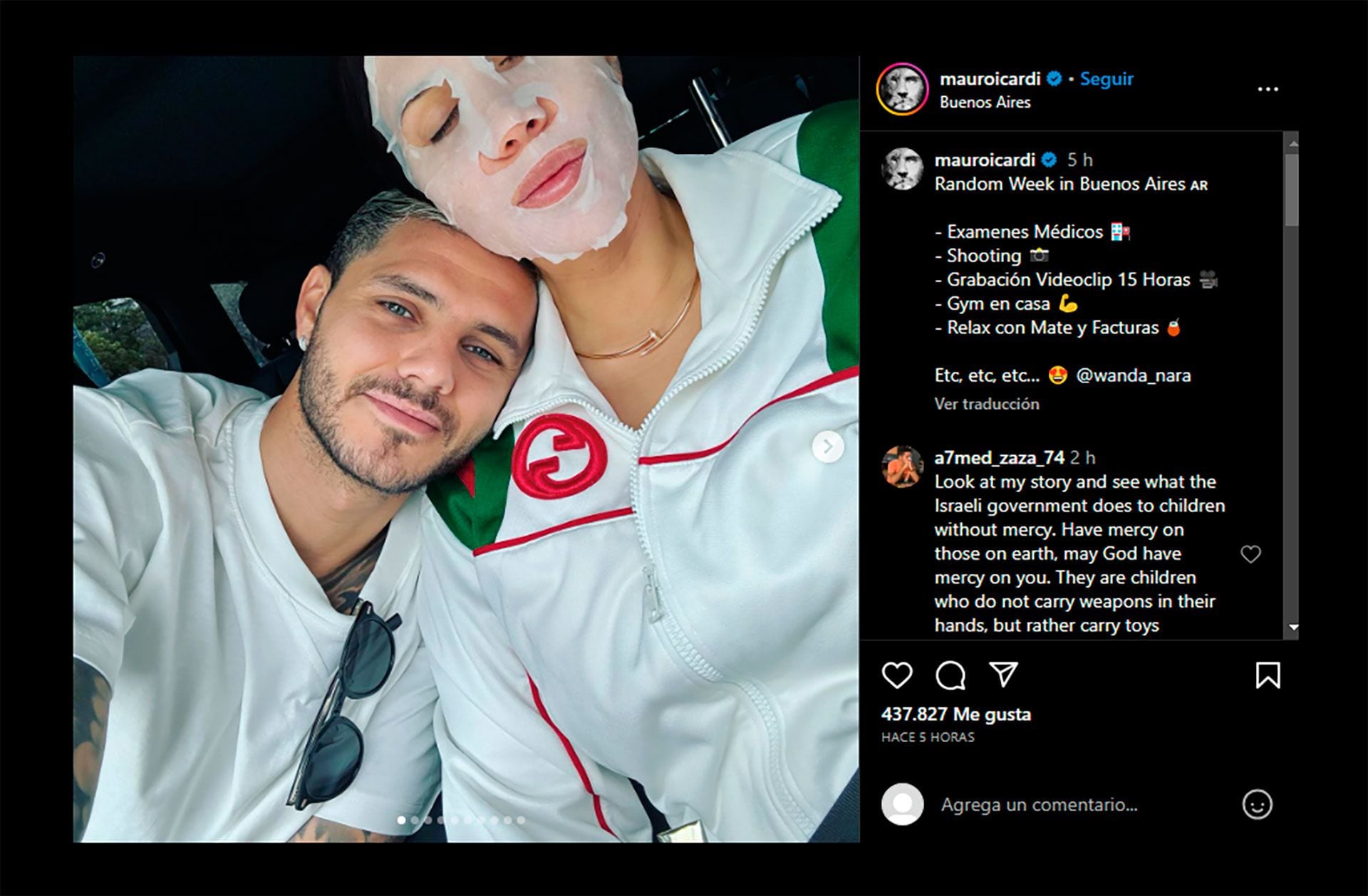 Mauro Icardi hizo un raconto de su fin de semana en Buenos Aires en Instagram